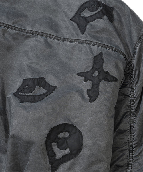 Chasm Eyes Washed MA-1 Jacket - Black