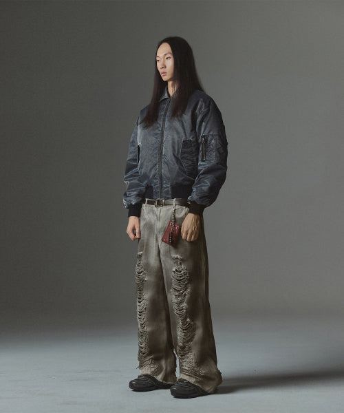 Chasm Eyes Washed MA-1 Jacket - Black