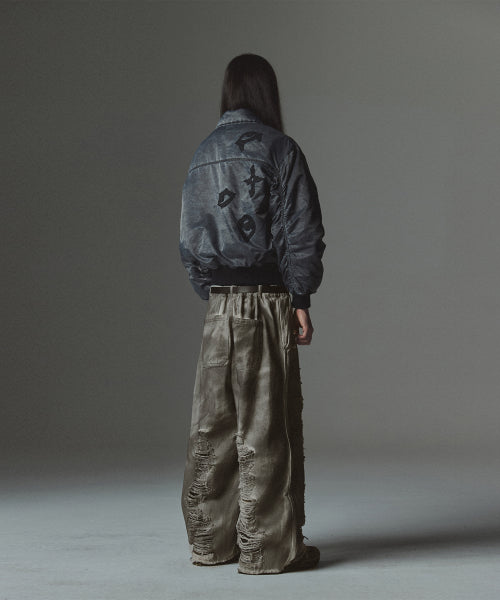 Chasm Eyes Washed MA-1 Jacket - Black