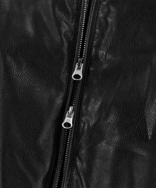 Panel Stud Puffer Jacket - Black