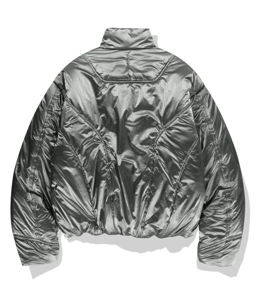 Gloss Nylon Puffer Jacket - Grey