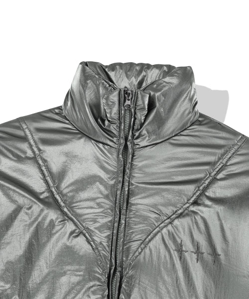 Gloss Nylon Puffer Jacket - Grey