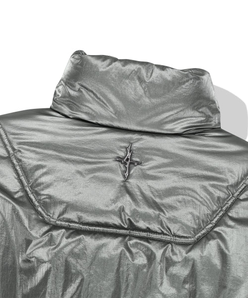 Gloss Nylon Puffer Jacket - Grey
