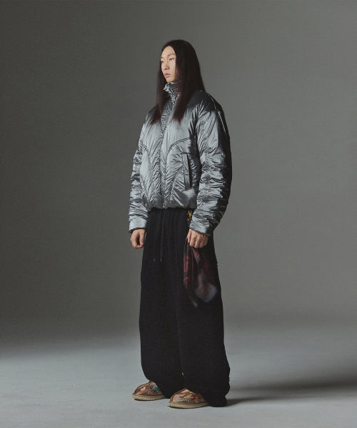 Gloss Nylon Puffer Jacket - Grey