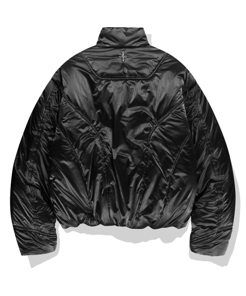 Gloss Nylon Puffer Jacket - Black