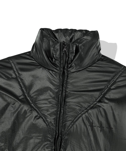 Gloss Nylon Puffer Jacket - Black