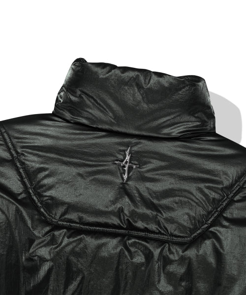 Gloss Nylon Puffer Jacket - Black