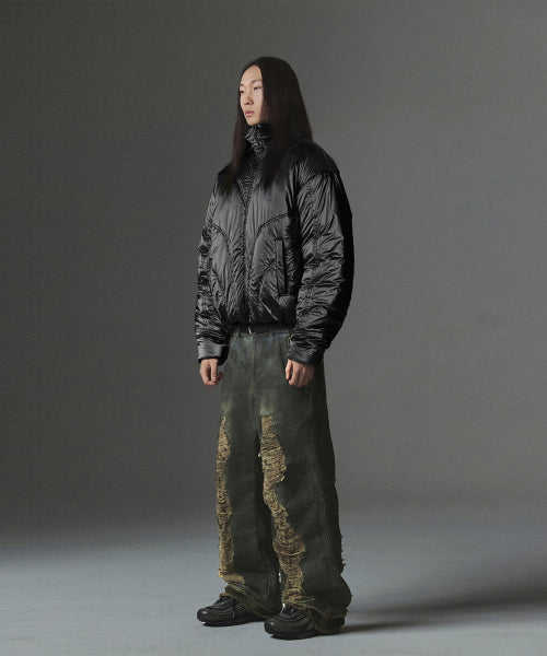 Gloss Nylon Puffer Jacket - Black