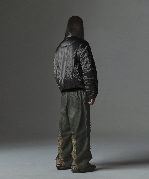 Gloss Nylon Puffer Jacket - Black