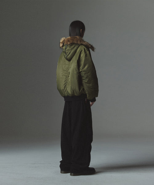 Fur Hooded N2B Bomber Jacket - Khaki