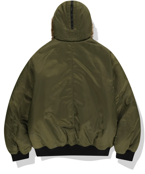 Fur Hooded N2B Bomber Jacket - Khaki