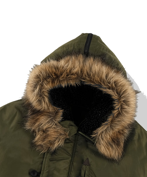 Fur Hooded N2B Bomber Jacket - Khaki
