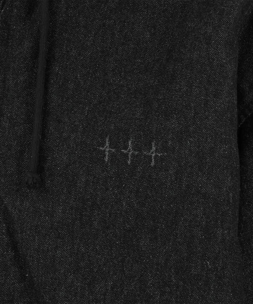 Veiled Castle Denim Hooded Work Jacket - Black