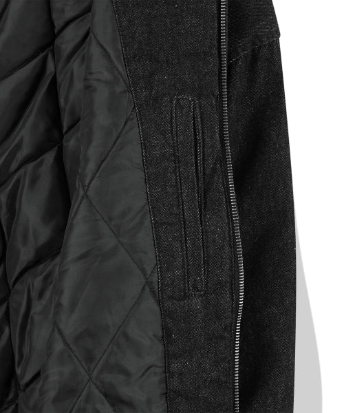 Veiled Castle Denim Hooded Work Jacket - Black