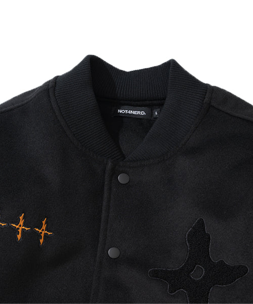 Veiled Abyss Varsity Jacket - Black