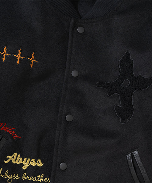 Veiled Abyss Varsity Jacket - Black