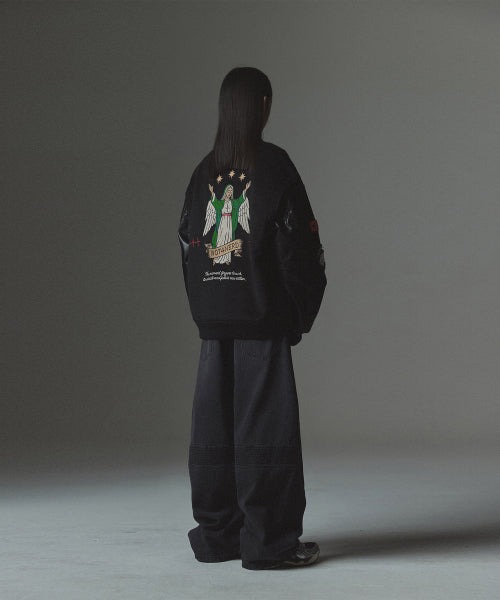 Veiled Abyss Varsity Jacket - Black
