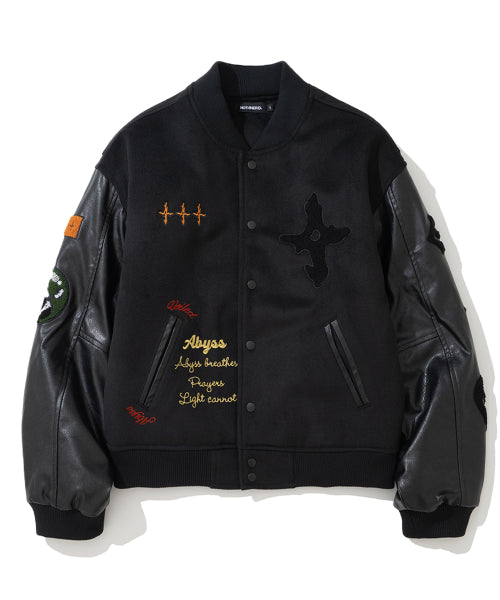 Veiled Abyss Varsity Jacket - Black