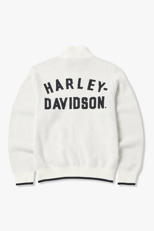 Flat Track Zip-Up Knit Cardigan_Ivory HH15312001