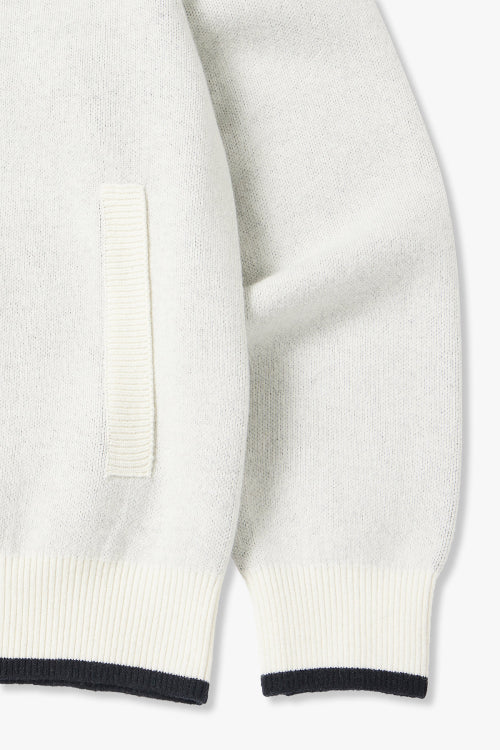 Flat Track Zip-Up Knit Cardigan_Ivory HH15312001