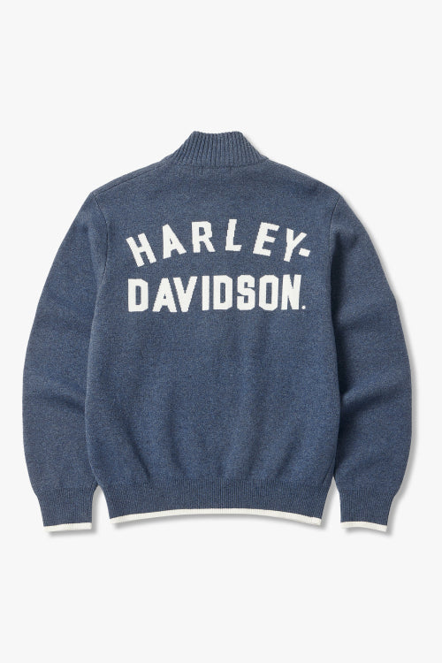 Flat Track Zip-Up Knit Cardigan_Blue HH15312001