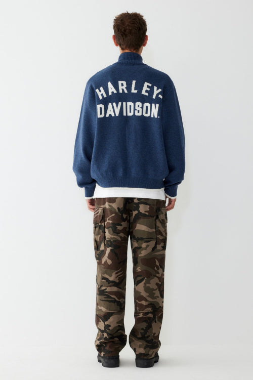 Flat Track Zip-Up Knit Cardigan_Blue HH15312001
