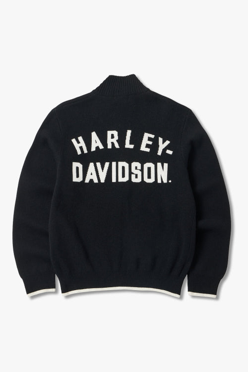 Flat Track Zip-Up Knit Cardigan_Black HH15312001