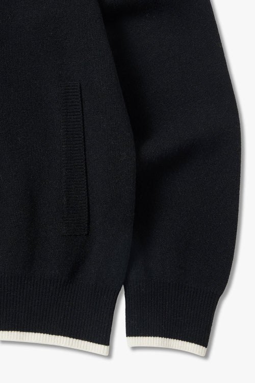 Flat Track Zip-Up Knit Cardigan_Black HH15312001
