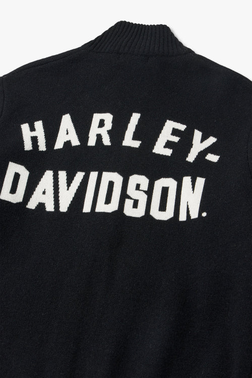 Flat Track Zip-Up Knit Cardigan_Black HH15312001