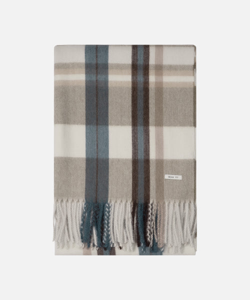 DAWN SQUARE CHECK MUFFLER [SAND BLUE]