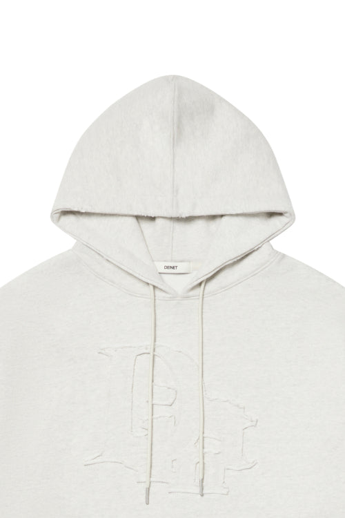PATCH LOGO DETAIL HOODIE IN OATMEAL