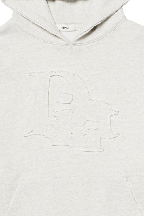 PATCH LOGO DETAIL HOODIE IN OATMEAL