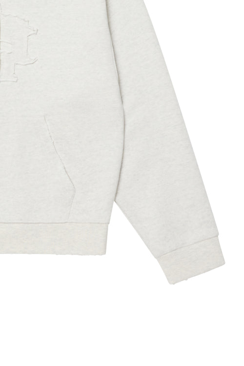PATCH LOGO DETAIL HOODIE IN OATMEAL