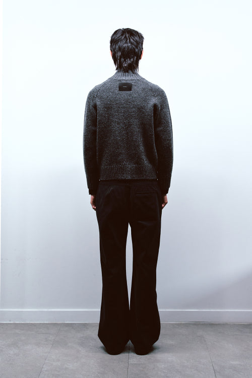 ARGYLE KNIT ZIP UP IN CHARCOAL