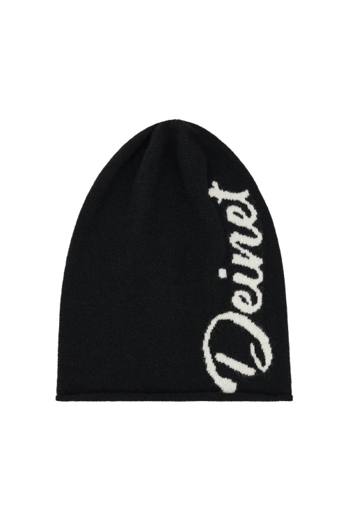 LAMBS WOOL PLAIN BEANIE IN BLACK