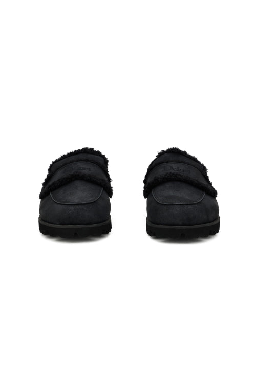 FAUX SHEARLING SLIPPERS IN BLACK