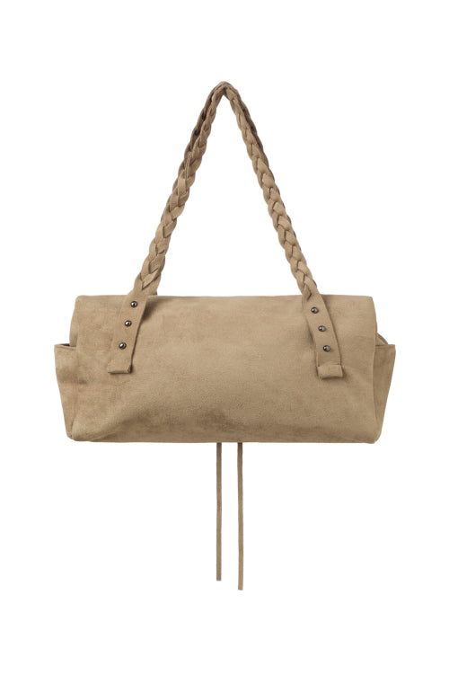 RIBBON-DETAIL SHOULDER BAG IN BEIGE
