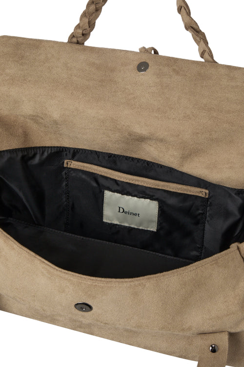 RIBBON-DETAIL SHOULDER BAG IN BEIGE