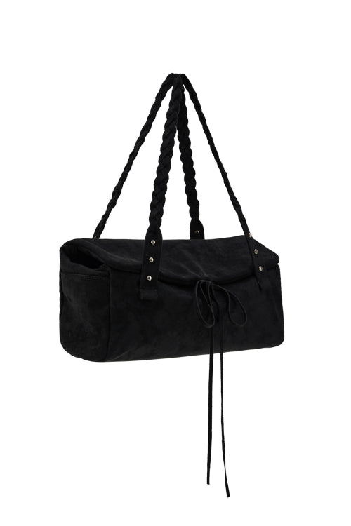 RIBBON-DETAIL SHOULDER BAG IN BLACK