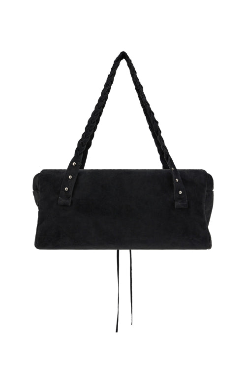RIBBON-DETAIL SHOULDER BAG IN BLACK
