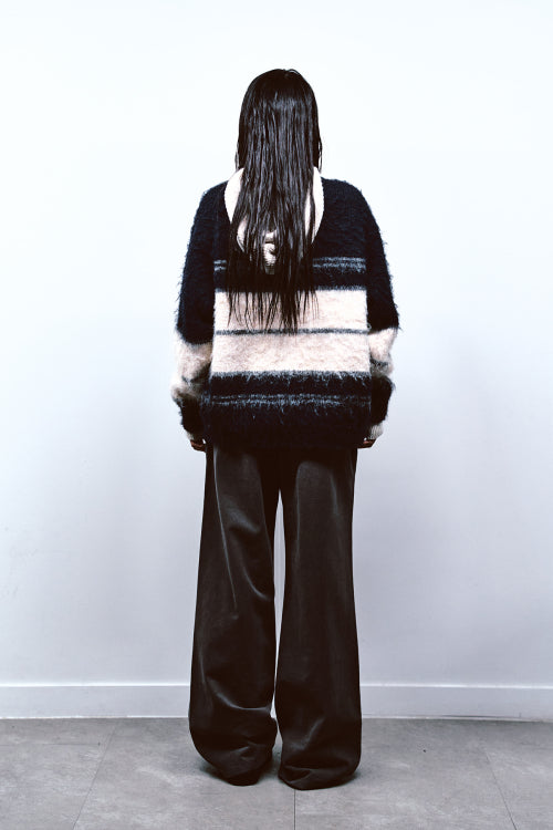 LOOSE PEACH COTTON STUD PANTS IN CHARCOAL