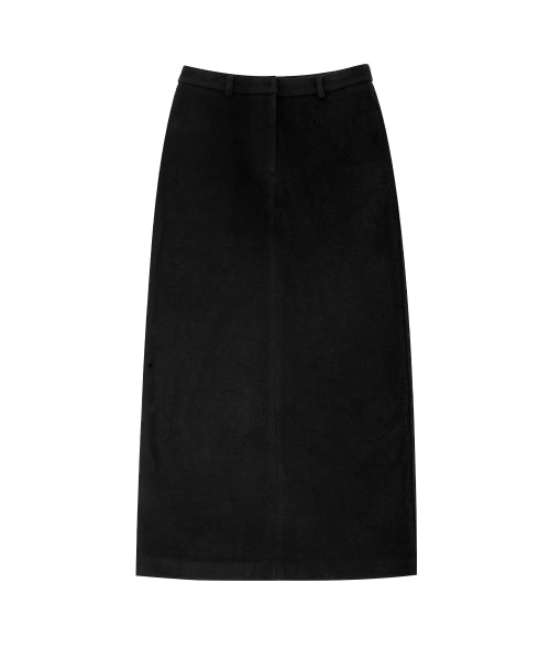 SIST9054 Semi Flare Column Long Skirt_Black