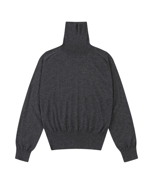 SIKN2129 Cashmere Blend Turtleneck Knitwear_Charcoal
