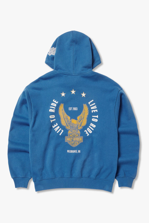 Harley Davidson Eagle Hoodie_Blue HH15309332