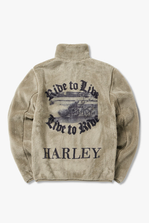 Ride Two-Live Graphic Fleece Jacket_Light Khaki HH15303301