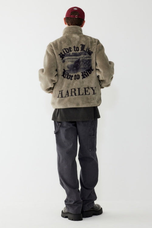 Ride Two-Live Graphic Fleece Jacket_Light Khaki HH15303301