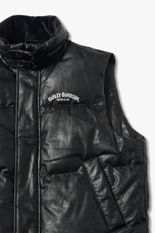 Sinsetic Leather Down Vest_Black HH16104002
