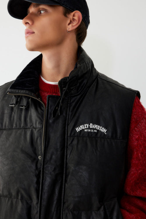 Sinsetic Leather Down Vest_Black HH16104002