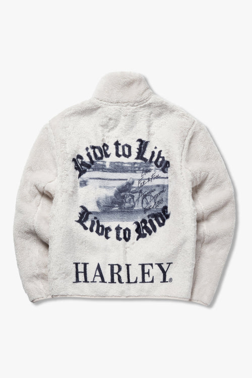 Ride two-rib graphic fleece jacket _cream HH15303301