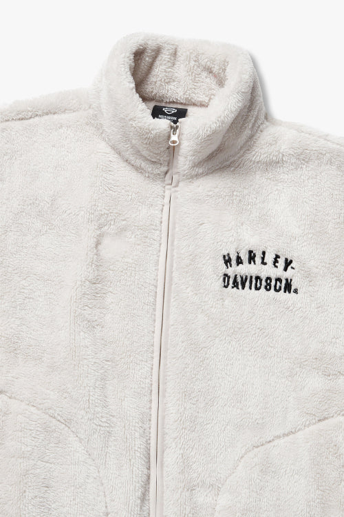 Ride two-rib graphic fleece jacket _cream HH15303301